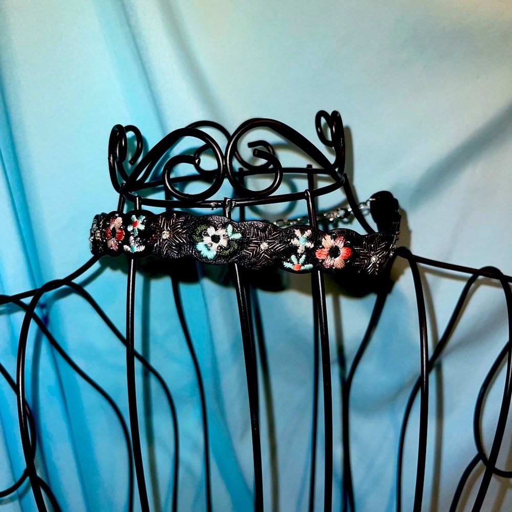 Rebecca Minkoff leather flower choker